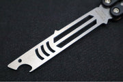 Squid Industries Mako V4.5 Balisong Trainer - Black Anodized Aluminum Handle / Stonewashed Stainless Steel Blade / Phosphorus Bronze Washers - Northwest Knives