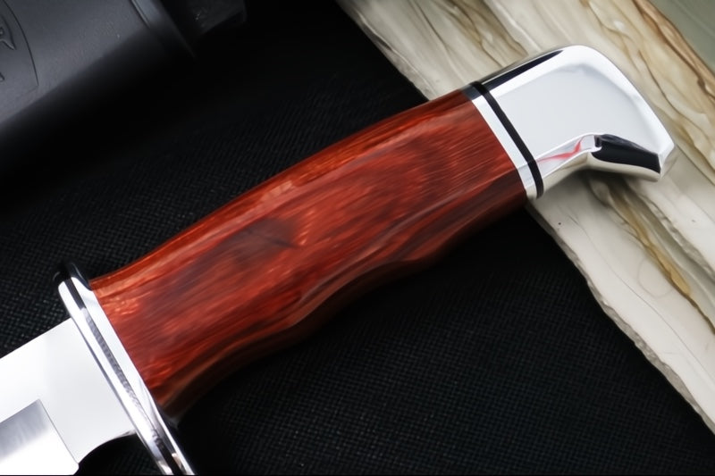 Buck 119 Special Knife - 420HC Steel / DymaLux Cocobolo Heritage Handle / Black Leather Sheath 0119CCS1-B