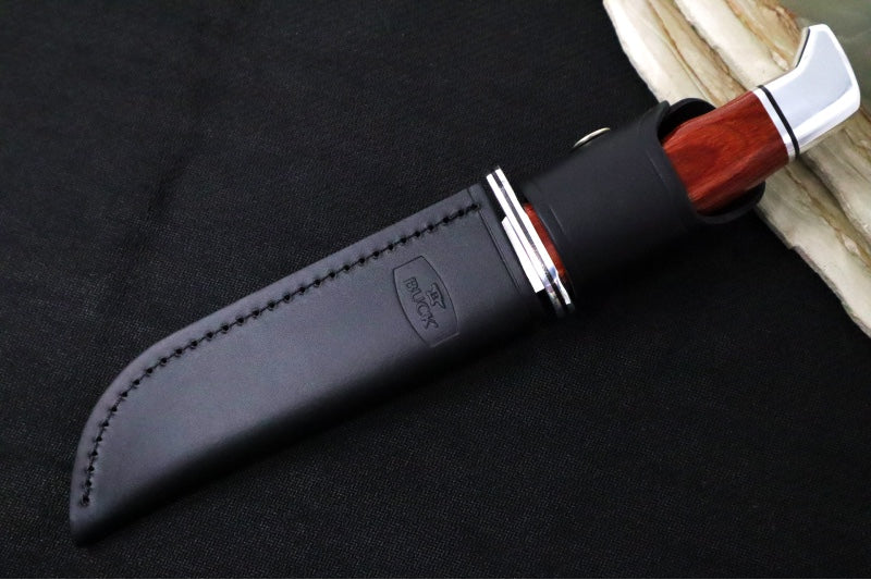 Buck 119 Special Knife - 420HC Steel / DymaLux Cocobolo Heritage Handle / Black Leather Sheath 0119CCS1-B