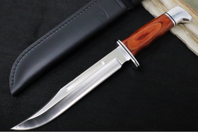 Buck 120 General Knife - 420HC Steel / DymaLux Cocobolo Heritage Handle / Black Leather Sheath 0120CCS1-B