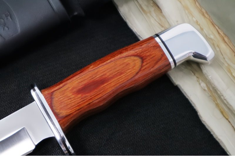 Buck 120 General Knife - 420HC Steel / DymaLux Cocobolo Heritage Handle / Black Leather Sheath 0120CCS1-B