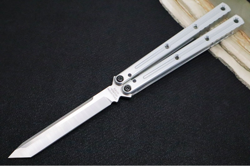 Squid Industries Krake Raken V3 Tanto - Silver Anodized Aluminum Handl ...