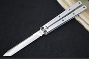 Squid Industries Krake Raken V3 Tanto - Silver Anodized Aluminum Handle / Stonewashed Stainless Steel Blade / Bushing System - Northwest Knives
