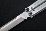 Squid Industries Krake Raken V3 Tanto - Silver Anodized Aluminum Handle / Stonewashed Stainless Steel Blade / Bushing System - Northwest Knives
