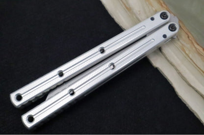 Squid Industries Krake Raken V3 Bowie - Silver Anodized Aluminum Handle / Stonewashed Stainless Steel Blade / Bushing System