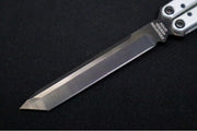 Squid Industries Krake Raken V3 Tanto - Silver Anodized Aluminum Handle /  Stainless Steel Blade with "Inked" Finish / Bushing System - Northwest Knives