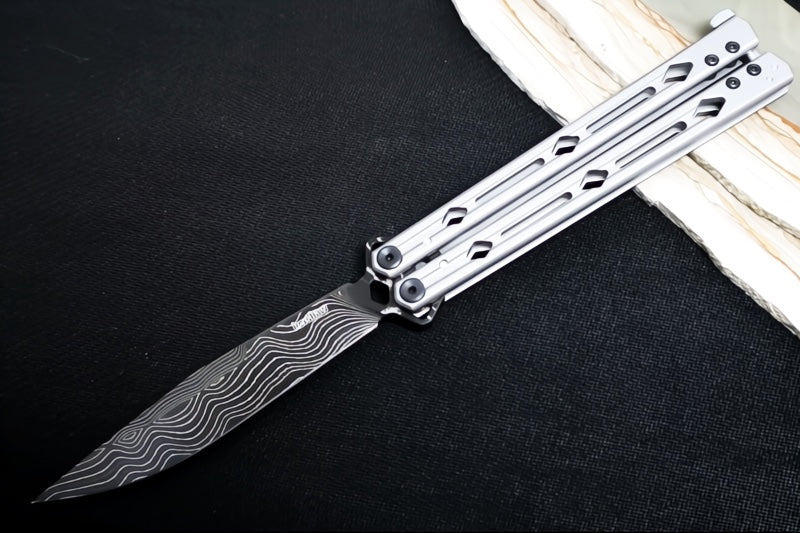 Kershaw Lucha Balisong - Damascus Blade / Stainless Steel Handle 5150DAM