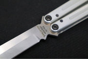 Squid Industries Krake Raken V3 Bowie - Silver Anodized Aluminum Handle / Stonewashed Stainless Steel Blade / Bushing System - Northwest Knives