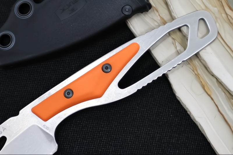 Buck 0630ORS-B Paklite Hide Knife - 420HC Steel / Skeletonized Steel & Orange GFN Handle / Black Kydex Sheath 0630ORS-B