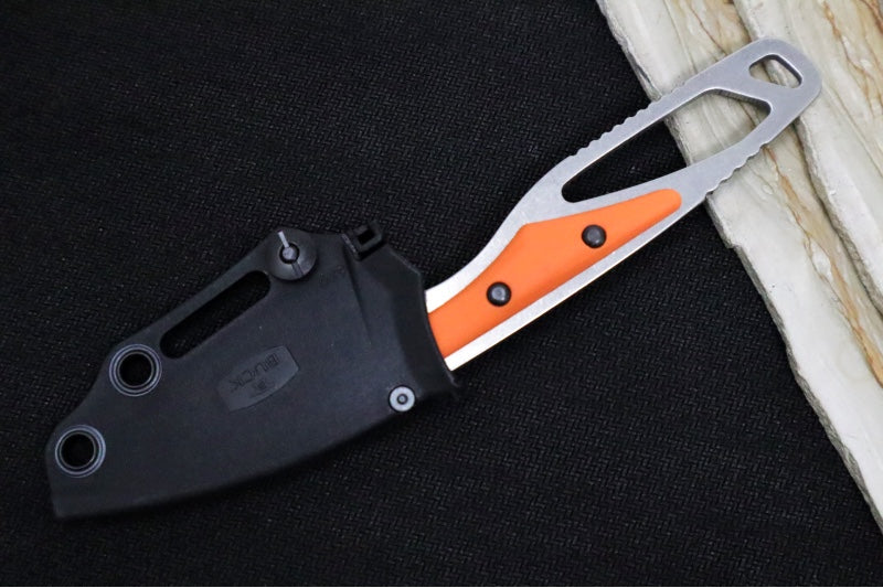 Buck 0630ORS-B Paklite Hide Knife - 420HC Steel / Skeletonized Steel & Orange GFN Handle / Black Kydex Sheath 0630ORS-B