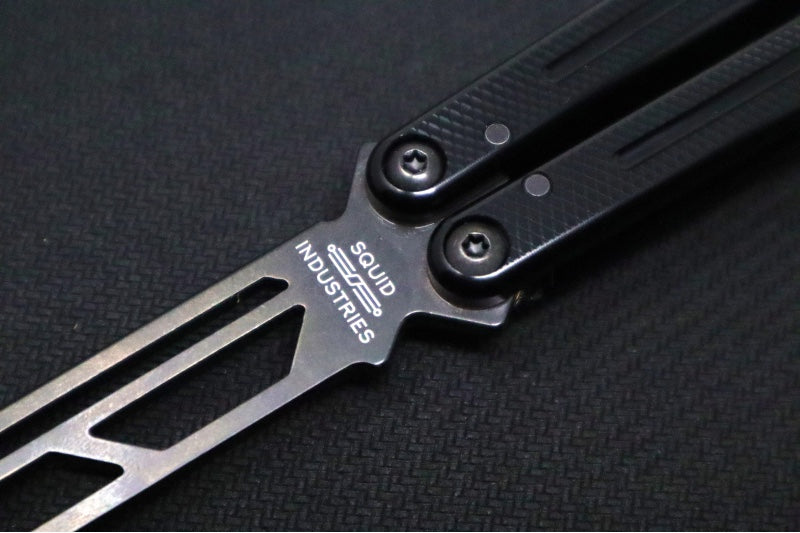 Squid Industries Krake Raken V3 Trainer - Black Aluminum Handle / "Inked Black" Finished Stainless Steel Blade / Bushing System - Northwest Knives