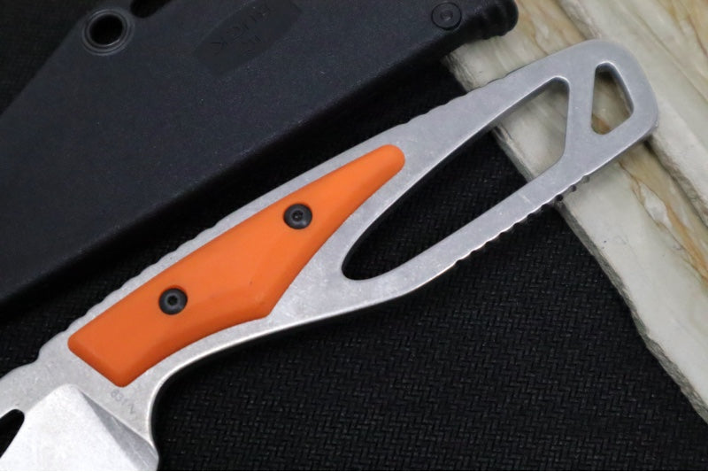 Buck 0631ORS-B Paklite Field Knife - 420HC Steel / Skeletonized Steel & Orange GFN Handle / Black Kydex Sheath 0631ORS-B