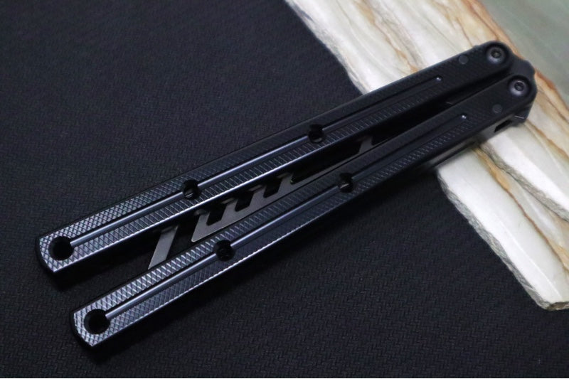 Squid Industries Krake Raken V3 Trainer - Black Aluminum Handle / "Inked Black" Finished Stainless Steel Blade / Bushing System - Northwest Knives