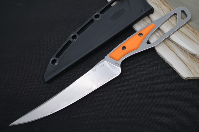 Buck Processor Paklite Field Knife - 420HC Steel / Skeletonized Steel & Orange GFN Handle / Black Kydex Sheath 0636ORS-B
