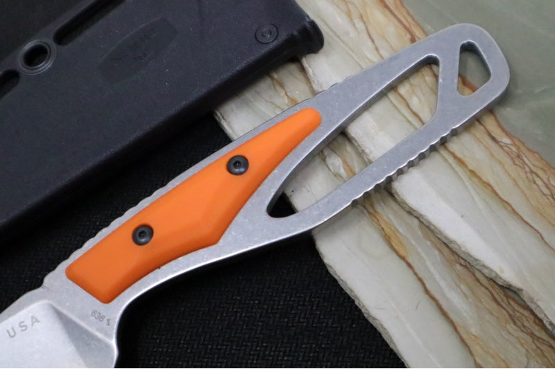 Buck Processor Paklite Field Knife - 420HC Steel / Skeletonized Steel & Orange GFN Handle / Black Kydex Sheath 0636ORS-B