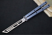 Squid Industries Krake Raken V3 Trainer - Blue Aluminum Handle / Gunmetal Finished Stainless Steel Blade / Bushing System - Northwest Knives