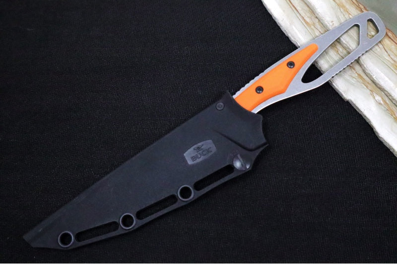 Buck Processor Paklite Field Knife - 420HC Steel / Skeletonized Steel & Orange GFN Handle / Black Kydex Sheath 0636ORS-B