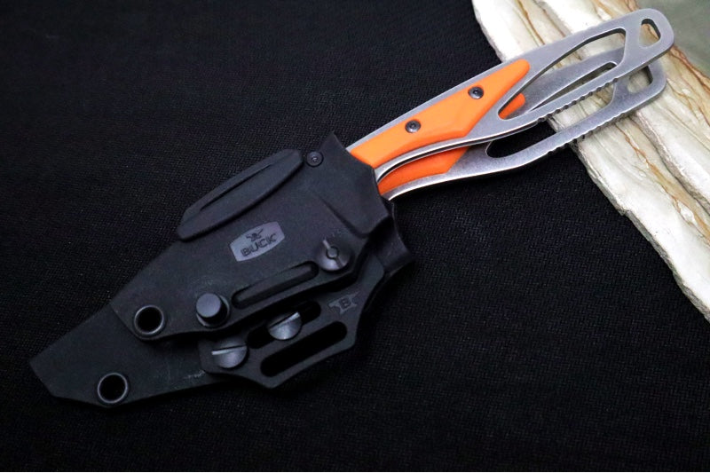 Buck 0631ORSVP-B Paklite Select Field Kit Knife - 420HC Steel / Skeletonized Steel & Orange GFN Handle / Black Kydex Sheath 0631ORSVP-B