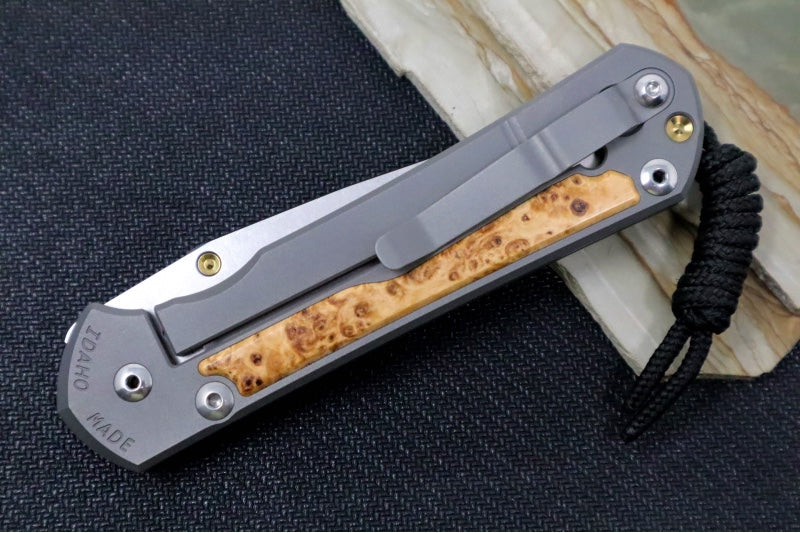 Chris Reeve Large Sebenza 31 - Drop Point Blade / Box Elder Inlay / CPM-Magnacut (A1) L31-1108