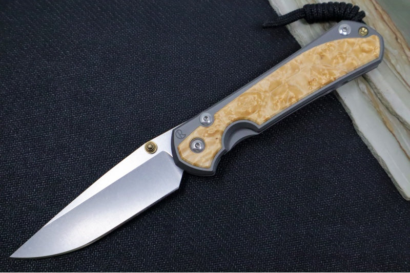 Chris Reeve Large Sebenza 31 - Drop Point Blade / Box Elder Inlay / CPM-Magnacut (A2) L31-1108