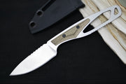 Buck 635 Paklite Cape Pro Fixed Blade - CPM-S35VN Steel / Stonewashed Finish / Skeletonized Steel Handle with Green Canvas Micarta Handle / Black Polypropylene Sheath 0635GRS-B - Northwest Knives