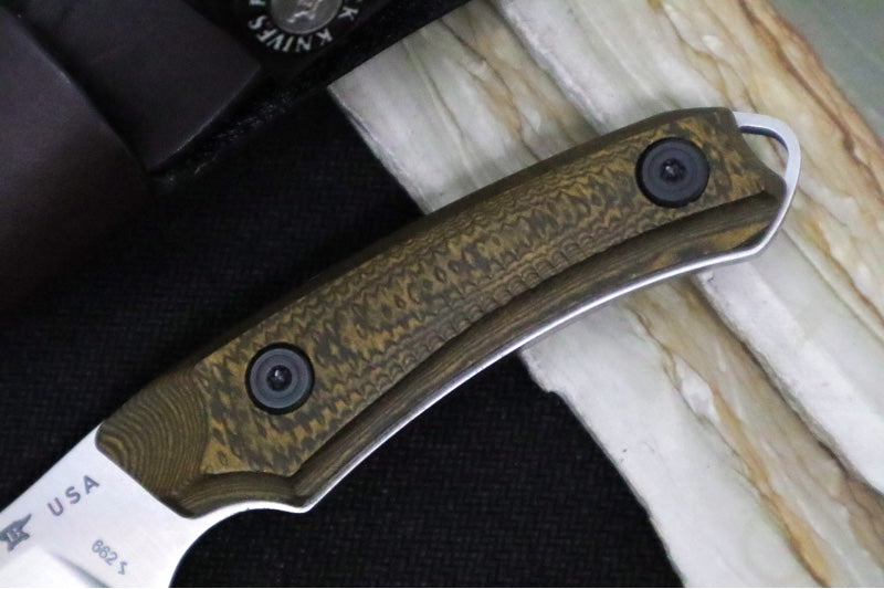 Buck 662 Alpha Scout Pro Fixed Blade - CPM-S35VN Steel / Satin Finish / Layered Gorge Patterned Richlite Handle / Brown Leather Sheath 0662BRS-B