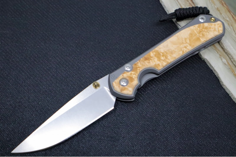 Chris Reeve Large Sebenza 31 - Drop Point Blade / Box Elder Inlay (A6) L31-1108