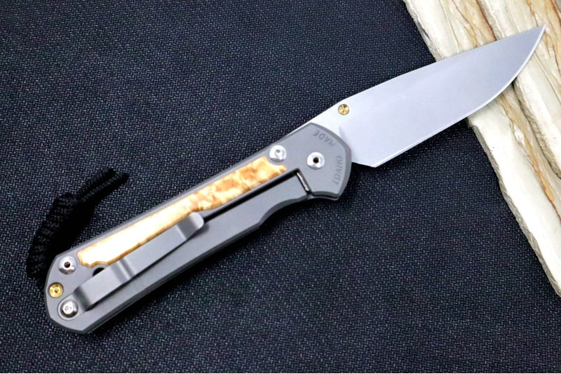 Chris Reeve Large Sebenza 31 - Drop Point Blade / Box Elder Inlay (A6) L31-1108