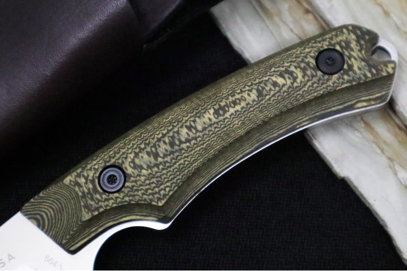 Buck 664 Alpha Hunter Pro Fixed Blade - CPM-S35VN Steel / Satin Finish / Layered Gorge Patterned Richlite Handle / Brown Leather Sheath 0664BRS-B