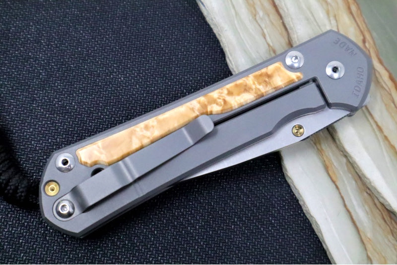 Chris Reeve Large Sebenza 31 - Drop Point Blade / Box Elder Inlay (A6) L31-1108