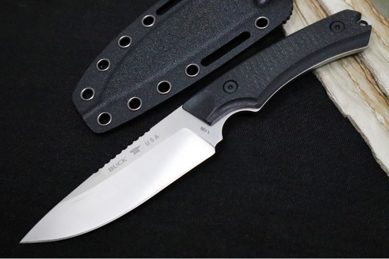 Buck 663 Alpha Guide Elite Hunting Knife - CPM-Magnacut Blade / Black Textured G-10 Handle / Kydex Sheath 0664BKS-B