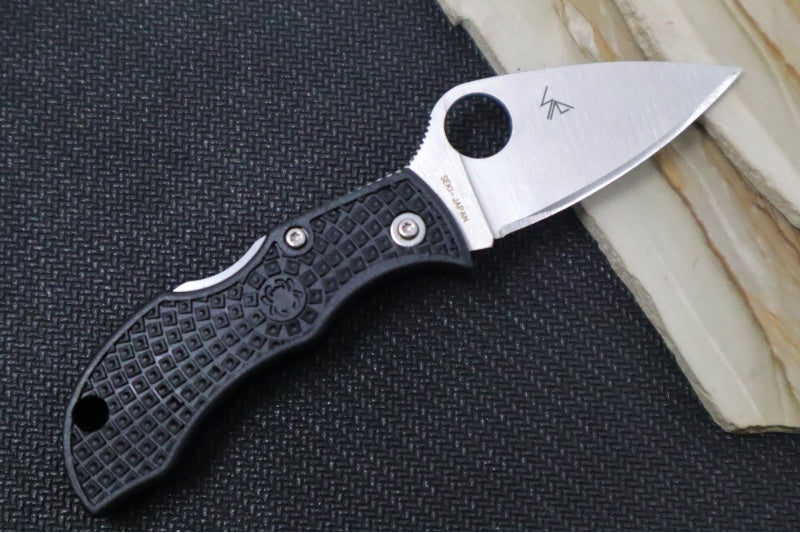Spyderco ManBug Lightweight - Black FRN Handle / VG10 Leaf Plain Edge Blade MBKLP - Northwest Knives