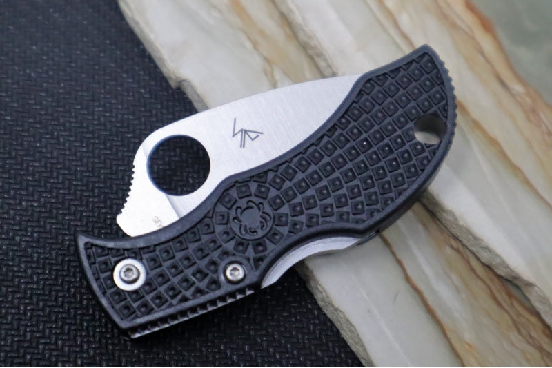 Spyderco ManBug Lightweight - Black FRN Handle / VG10 Leaf Plain Edge Blade MBKLP - Northwest Knives