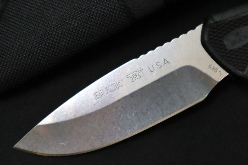 Buck 685 Bucklite MAX II Large Hunting Knife - 420HC Steel / Black Dynaflex Rubber Handle / Black Nylon Sheath 0685BKS-B