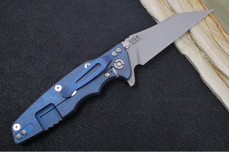 Rick Hinderer Knives Eklipse 3.5" - Wharncliffe - Battle Blue - Black & Blue G-10