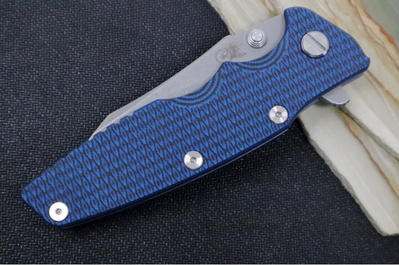 Rick Hinderer Knives Eklipse 3.5" - Wharncliffe - Battle Blue - Black & Blue G-10
