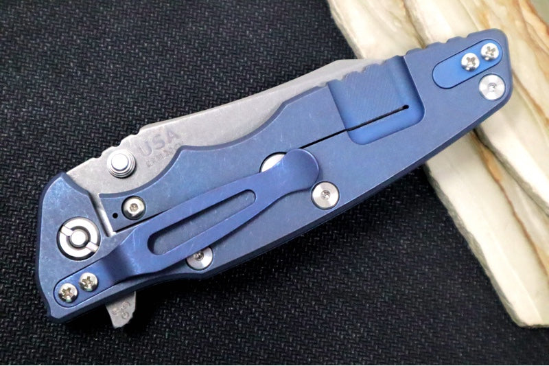 Rick Hinderer Knives Eklipse 3.5" - Wharncliffe - Battle Blue - Black & Blue G-10