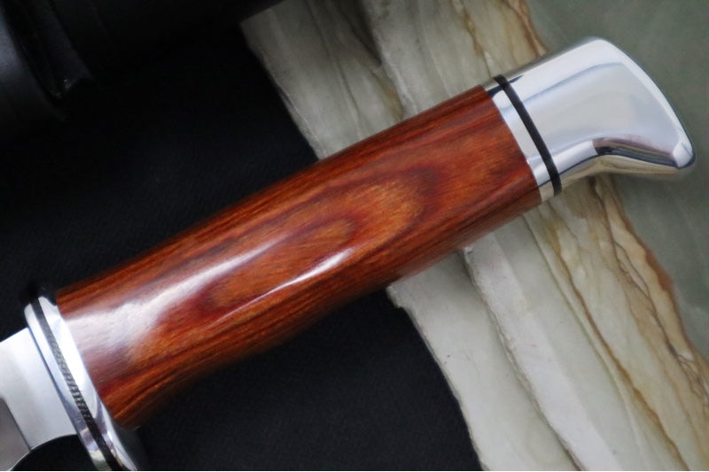 Buck 117 Brahma Heritage Knife - 420HC Steel / DymaLux Cocobolo Heritage Handle / Black Leather Sheath 0117CCS1-B