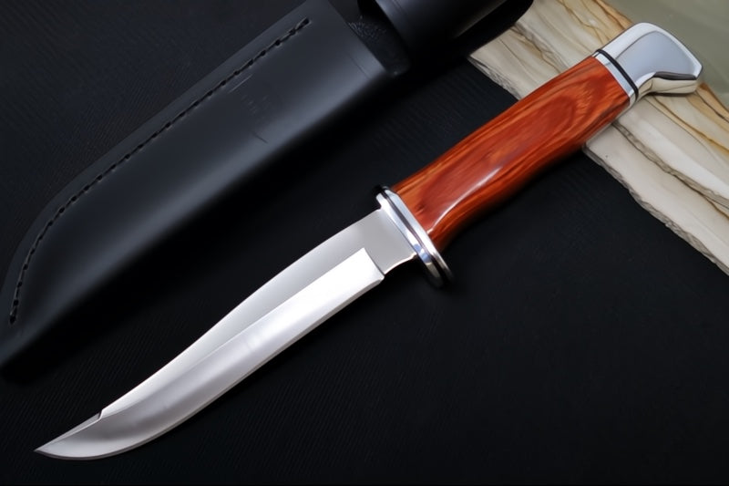 Buck 105 Pathfinder Heritage Knife - 420HC Steel / DymaLux Cocobolo Heritage Handle / Black Leather Sheath 0105CCS1-B