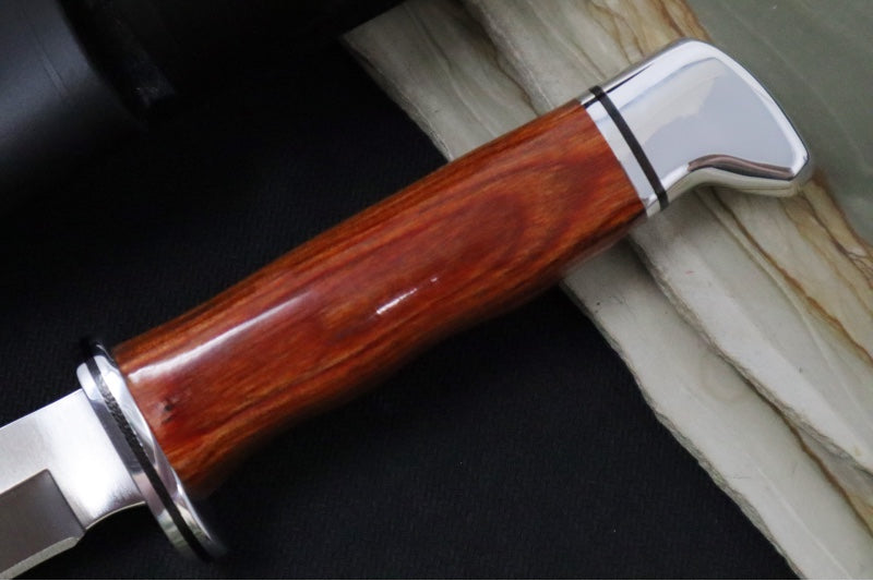 Buck 105 Pathfinder Heritage Knife - 420HC Steel / DymaLux Cocobolo Heritage Handle / Black Leather Sheath 0105CCS1-B - Northwest Knives