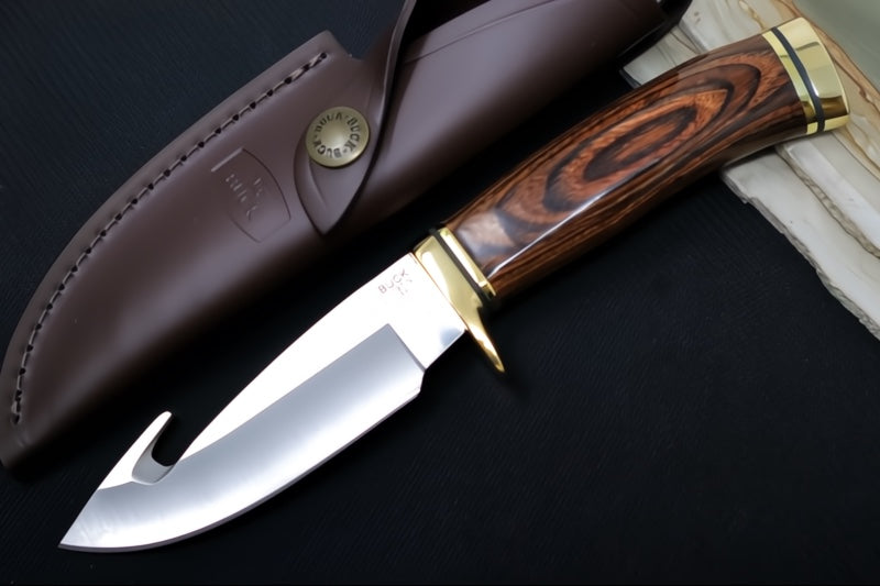 Buck 191BR Zipper Hunting Knife - 420HC Steel / Heritage Walnut Handle / Brown Leather Sheath 0191BRG-B