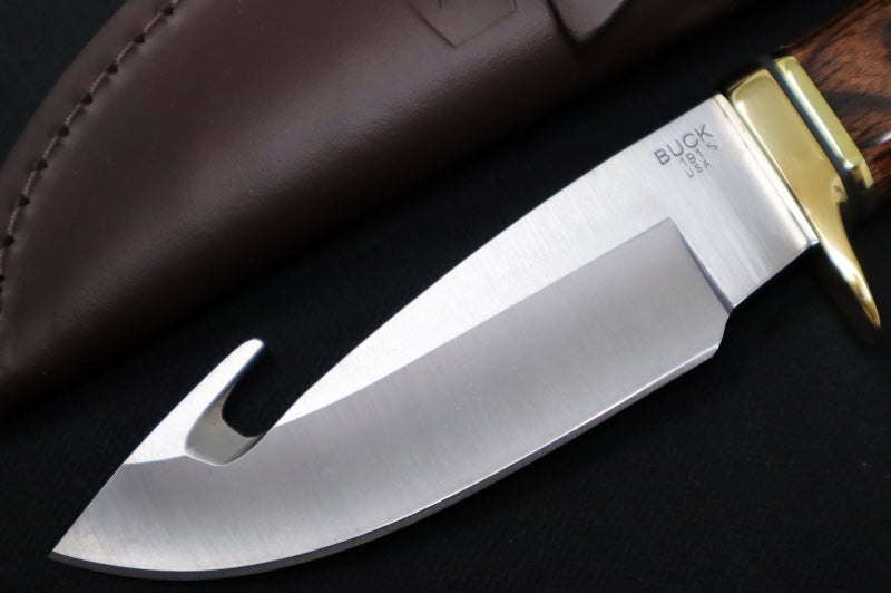 Buck 191BR Zipper Hunting Knife - 420HC Steel / Heritage Walnut Handle / Brown Leather Sheath 0191BRG-B