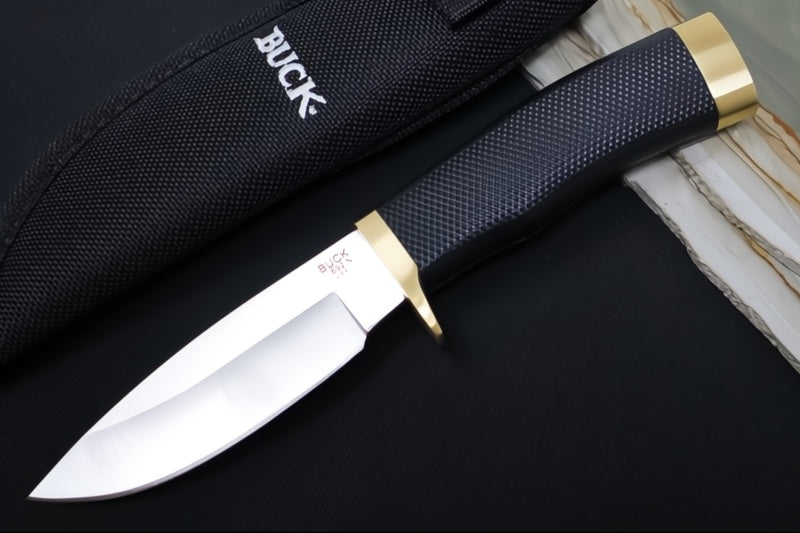 Buck 692BKS Vanguard Hunting Knife - 420HC Steel / Black Rubber Handle / Black Nylon Sheath 0692BKS-B