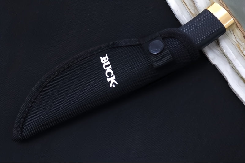 Buck 692BKS Vanguard Hunting Knife - 420HC Steel / Black Rubber Handle / Black Nylon Sheath 0692BKS-B