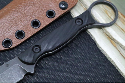 Toor Knives Serpent Outlaw - Carbon Finished Blade / CPM-3V Steel / Ebony Wood G-10 Handle / Kydex Sheath