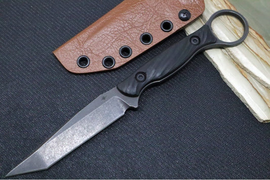 Toor Knives Serpent Outlaw - Carbon Finished Blade / CPM-3V Steel / Ebony Wood G-10 Handle / Kydex Sheath