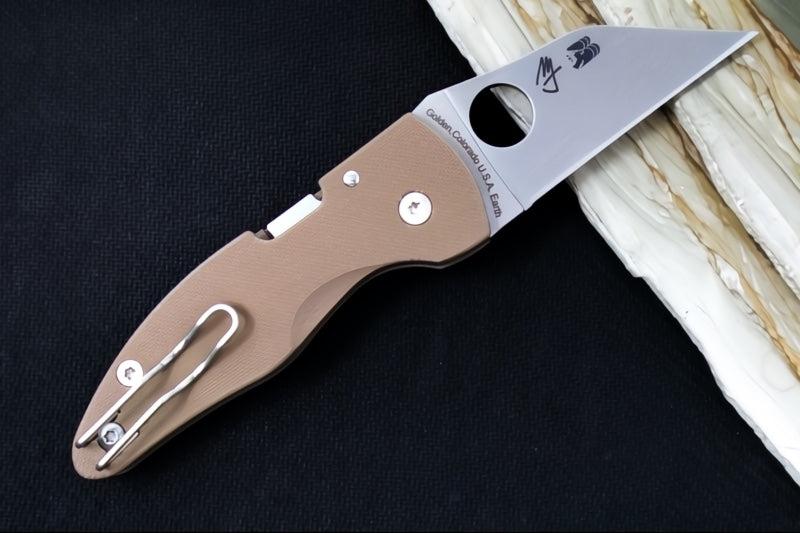 Spyderco Microjimbo SPRINT RUN - Brown G10 Handle / Satin Wharncliffe Blade / CPM-15V - C264GPBN15V