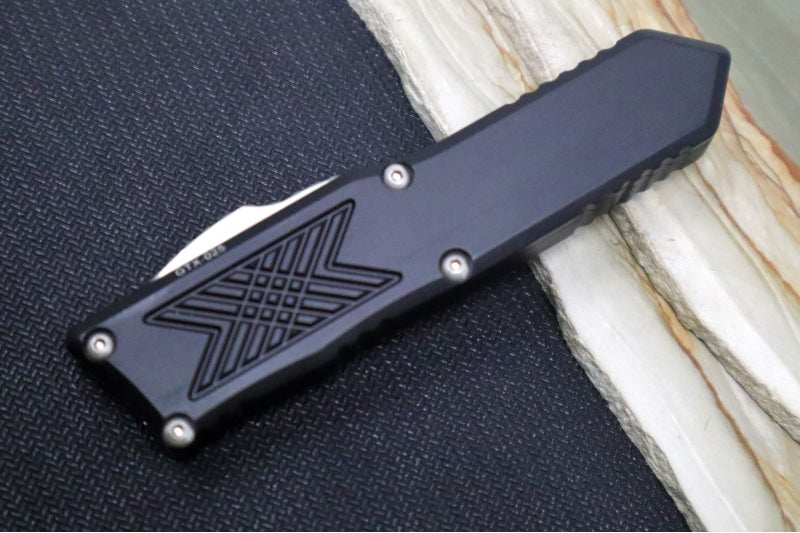 Guardian Tactical GTX-025 OTF - Stonewash Finish / Elmax Steel / Drop Point Blade / Black Anodized Aluminum Handle 12-3511