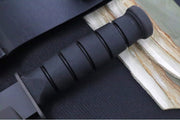 Spartan Blades KA-BAR Fixed Blade - Black Clip Point Blade / Black Leather Sheath SB54BKBKLTBK - Northwest Knives