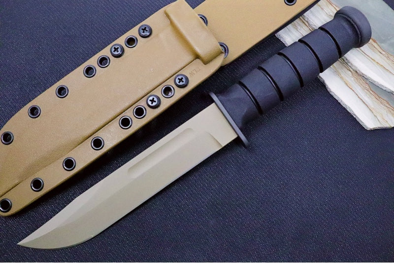 Spartan Blades KA-BAR Fixed Blade - Flat Dark Earth Clip Point Blade / Tan Kydex Sheath SB54DEBKKYTN